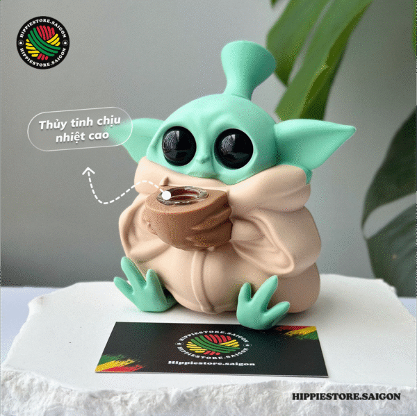BABY YODA SILICONE BONG (HIPPIE STORE) - Hình ảnh 2