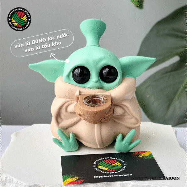 BABY YODA SILICONE BONG (HIPPIE STORE)