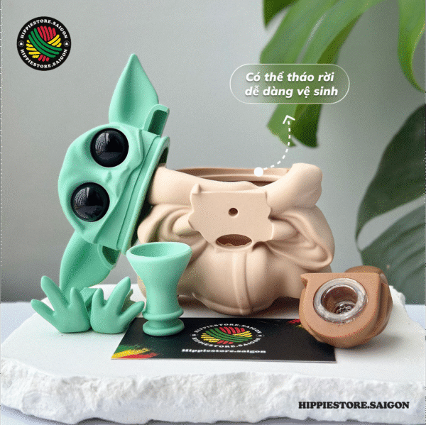 BABY YODA SILICONE BONG (HIPPIE STORE) - Hình ảnh 3