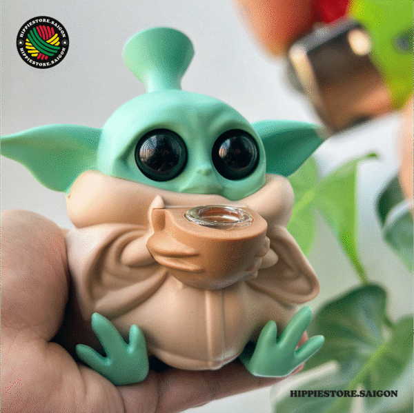 BABY YODA SILICONE BONG (HIPPIE STORE) - Hình ảnh 4