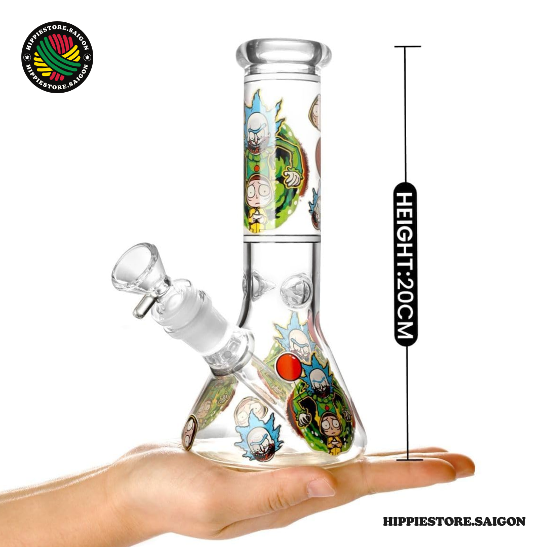BONG MINI RICK AND MORTY 20CM – PHÁT SÁNG, DÀY CỘP